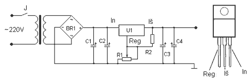 maitinimo šaltinio schema