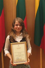 Jauniausia konkurso dalyvė Vaiva Juškaitė iš Klaipėdos rajono Agluonėnų pagrindinės mokyklos
