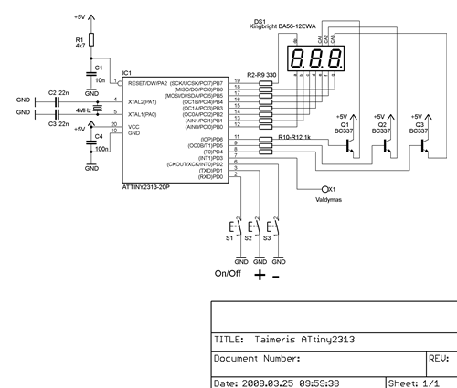 Laikmatis su „Attiny2313“