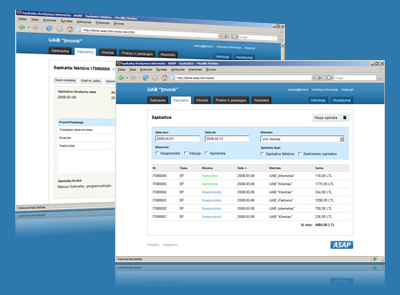 Internetinė sąskaitų išrašymo sistema - ASAP.lt