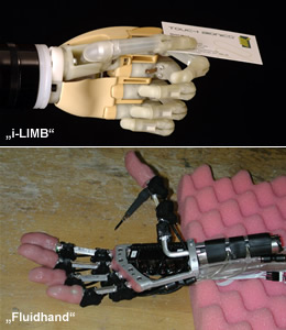 „i-LIMB“ ir „Fluidhand“