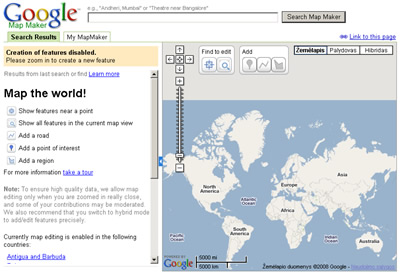 „Google“ leis laisvai redaguoti žemėlapius