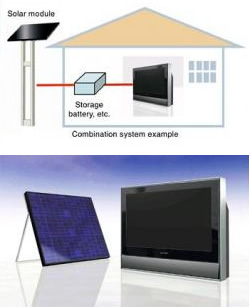 „Sharp“ pademonstravo Saulės energija maitinamą televizorių 