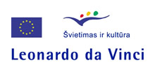 Projekto finansavimas: Leonardo da Vinčio Programa – Europos programa profesiniam mokymui.