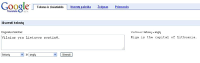 Tačiau tai galbūt ir galėtumėm atleisti, tačiau pagal Google, Lietuva turi naują sostinę