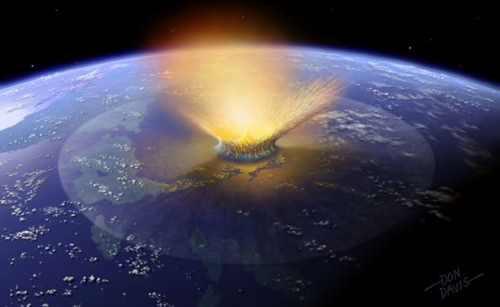 Taip galėjo atrodyti prieš 65 mln. metų įvykęs Žemės susidūrimas su milžinišku asteroidu.
