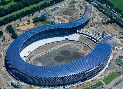 „Drakonas“ – pirmasis pasaulyje stadionas gaunantis visą reikalingą energiją iš saulės