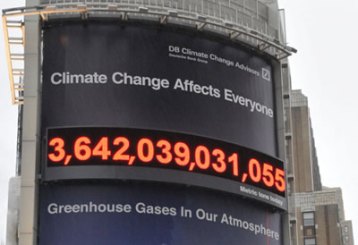 Niujorke - gigantiškas anglies emisijas skaičiuojantis ekranas
