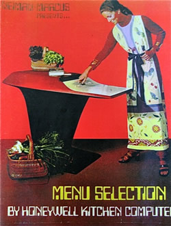 Iškarpa iš „Honeywell“ virtuvinio kompiuterio reklamos, 1969 metai