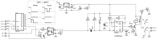 „Router rebooter“ elektrinė principinė schema