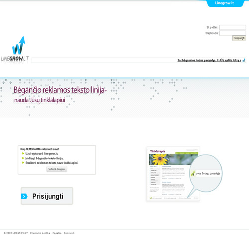 Reklamos mainų tinklas linegrow.lt