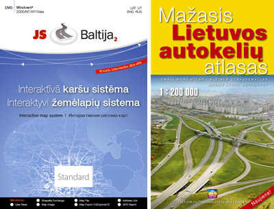 Interaktyvi žemėlapių sistema „JS Baltija 2 Standard“ ir Lietuvos mažasis autokelių atlasas