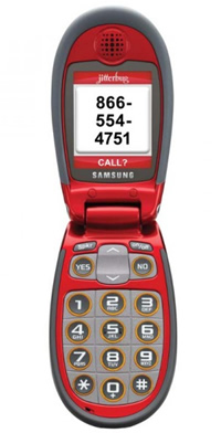 „Samsung Jitterbug J in Red“ telefonas