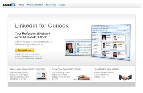 „Facebook“ ir „LinkedIn“ vartotojai pasieks tiesiai per naująjį „Microsoft Outlook 2010“