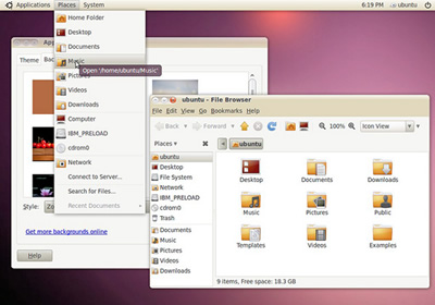 „Ubuntu 10.04 RS“ vartotojo sąsaja
