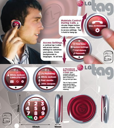 Koncepcinis „LG Tag“ telefono modelis 