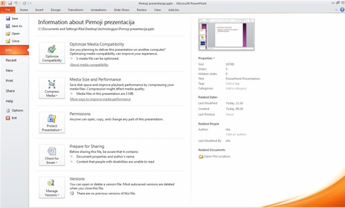„Power Point 2010“ – patobulintas skaitmeninių prezentacijų įrankis