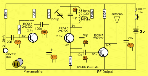 FM dažnio siųstuvo „BLAKĖ“ principinė elektrinė schema