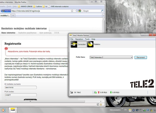 „Tele 2“ išankstinio mokėjimo 3G internetas