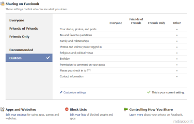 „Facebook“ privatumo nustatymai ir draugų sąrašai praktiškai