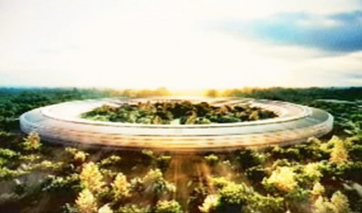 Švarios energetikos „Apple“ miestelis – erdvėlaivio formos Švarios energetikos „Apple“ miestelis – erdvėlaivio formos