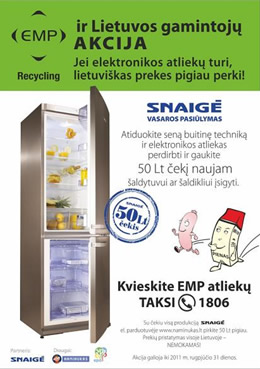Akcija skatins naudingai atsikratyti elektronikos atliekų ir vartoti lietuvišką produkciją
