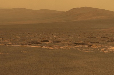 Marsaeigis „Opportunity“ pasiekė gigantišką kraterį Marsaeigis „Opportunity“ pasiekė gigantišką kraterį