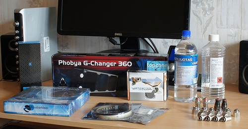 „Phobya G-Changer 360“ radiatorius ir daug LED švieselių