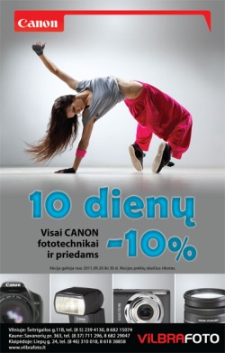 Visai „Canon“ fototechnikai – 10 proc. nuolaida