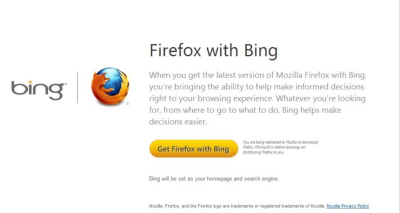 Keistos tuoktuvės: išleista naršyklė „Firefox with Bing“ Keistos tuoktuvės: išleista naršyklė „Firefox with Bing“