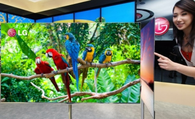 LG gamins didžiausius pasaulyje OLED televizorius