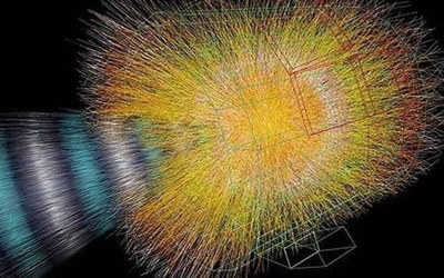 Dalelių susidūrimų LHC greitintuve vizualizacija Dalelių susidūrimų LHC greitintuve vizualizacija
