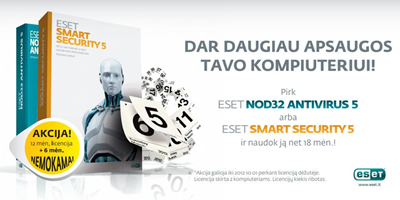 ESET: daugiau apsaugos Tavo kompiuteriui!