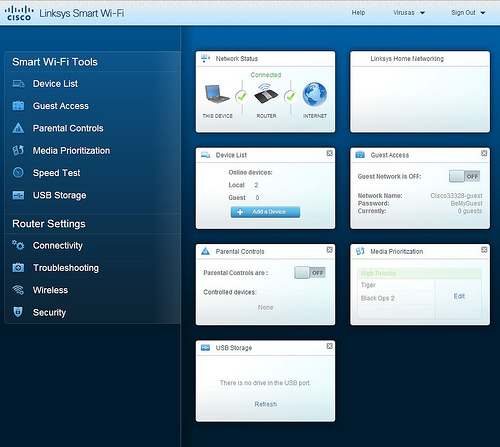 „Linksys EA6500“ – spartusis „Cisco WiFi AC“ maršruto parinktuvas