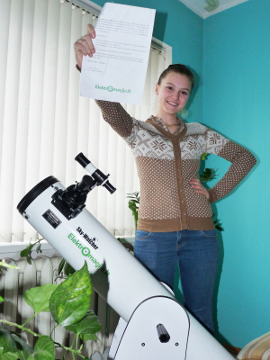 Elektros energiją taupyti mokiusi kaunietė moksleivė laimėjo teleskopą