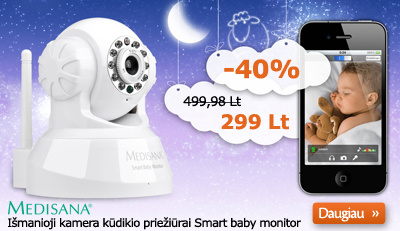 Išmanioji kūdikio stebėjimo kamera – 40 proc. pigiau