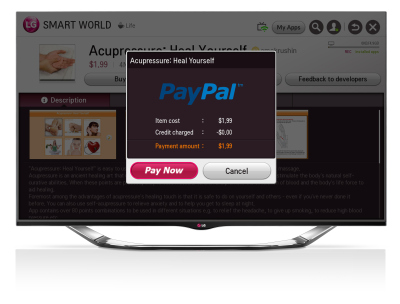 LG pirmoji pristatė „PayPal“ paslaugą „Smart TV“ televizoriuose