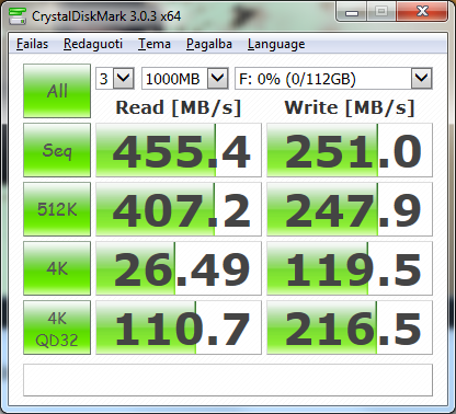 „Kingston HyperX 3K“ 120 GB SSD disko apžvalga