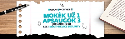 Mokėk už 1, apsaugok 3 įrenginius su ESET