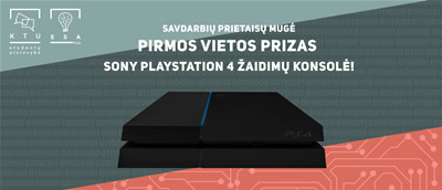 Pirmos vietos prizas: „PlayStation 4“ žaidimų konsolė