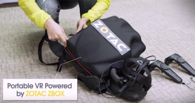 Mobili virtualios realybės kuprinė iš „Zotac“ Mobili virtualios realybės kuprinė iš „Zotac“