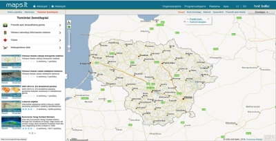 Aktualūs visuomenei teminiai žemėlapiai – „Maps.lt“ svetainėje