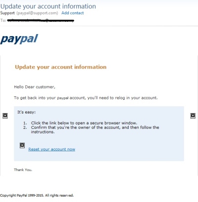 „PayPal“ vartotojams – dar viena sukčių apgaulė „PayPal“ vartotojams – dar viena sukčių apgaulė