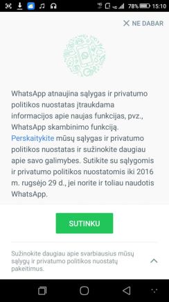 „WhatsApp“ dalinsis vartotojų duomenimis su „Facebook“: kaip to išvengti?