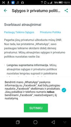 „WhatsApp“ dalinsis vartotojų duomenimis su „Facebook“: kaip to išvengti?