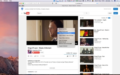 Kaip „macOS Sierra“ žiūrėti „YouTube“ video PIP (picture-in-picture) režimu