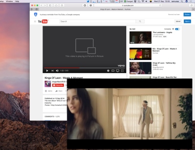 Kaip „macOS Sierra“ žiūrėti „YouTube“ video PIP (picture-in-picture) režimu