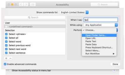 „Siri“ iškvietimas balsu „macOS Sierra“ operacinėje sistemoje