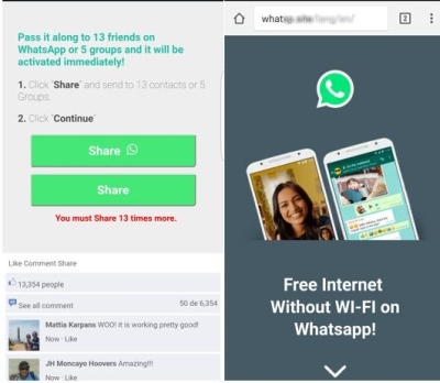 Nauja apgaulė „WhatsApp“ – siūlo nemokamą internetą be Wi-Fi Nauja apgaulė „WhatsApp“ – siūlo nemokamą internetą be Wi-Fi