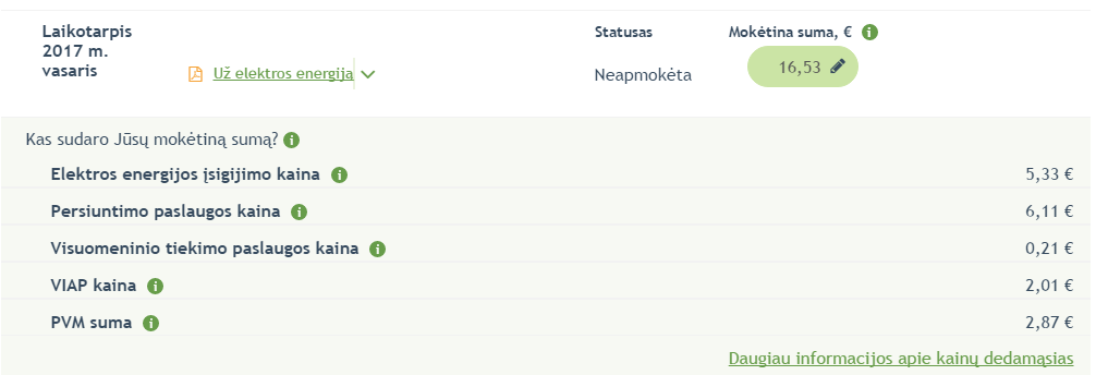 Už elektrą atsiskaitantiems ESO savitarnoje – atsakymas, iš ko susideda elektros kaina Už elektrą atsiskaitantiems ESO savitarnoje – atsakymas, iš ko susideda elektros kaina
